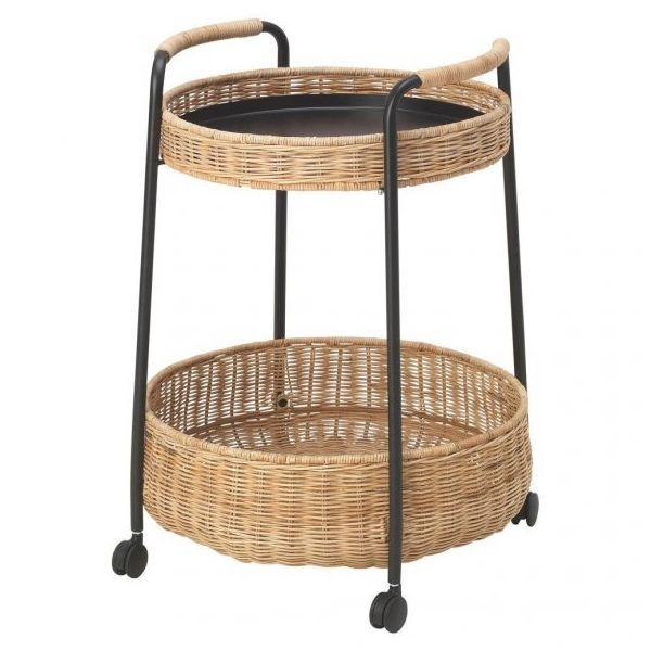 IKEA Lubban Rattan / Antrasit Tekerlekli Yan Sepha