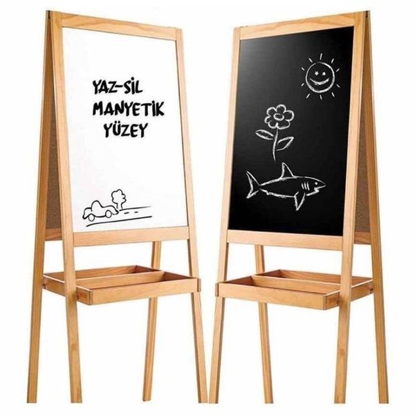 Diytoy Manyetik Çift Taraflı Ahşap Yazı Tahtası