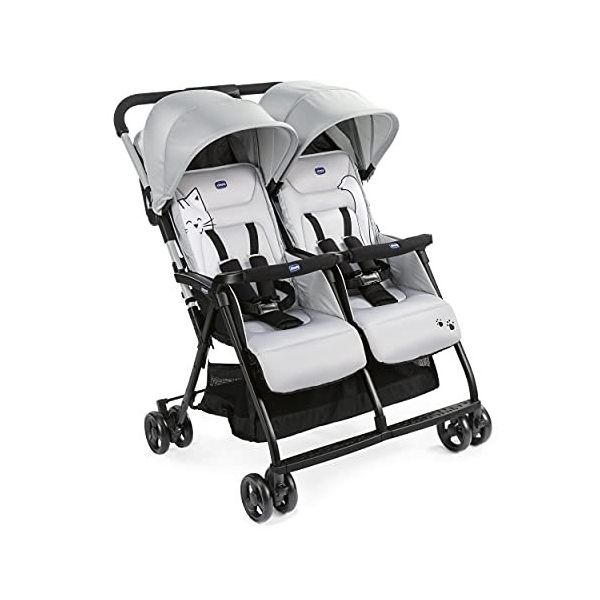 Chicco Ohlala 2 Twin Ultra Hafif İkiz Bebek Arabası Silver Cat