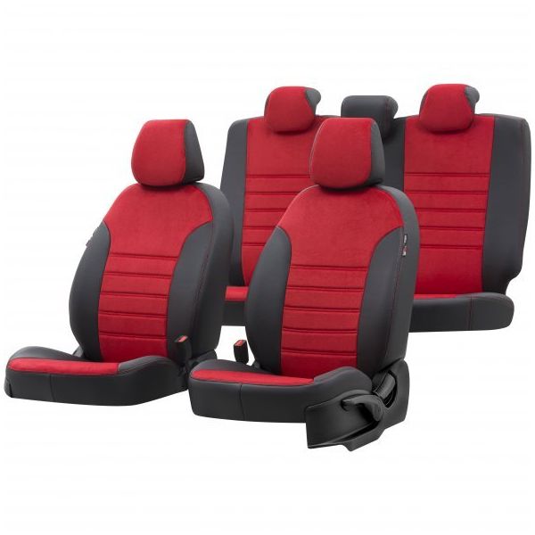 Otom Ford Kuga 2008-2012 Özel Üretim London Design Kırmızı - Siyah Oto Koltuk Kılıfı