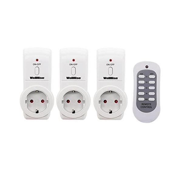 Wellhise 3680w Çocuk Korumalı Uzaktan Kumandalı 3'lü Priz Seti