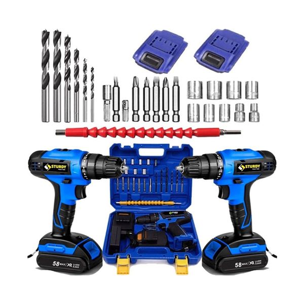 Sturdy 52V 4AH Vf-K Şarjlı Çift Akülü Matkap + 27 Parça Uç