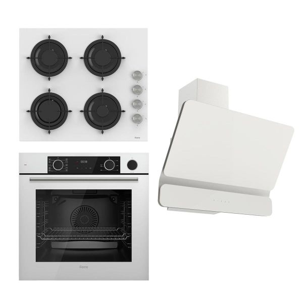 Ferre Steamart Fryart CS206 - XE64CB - D081 3'lü Beyaz Ankastre Set