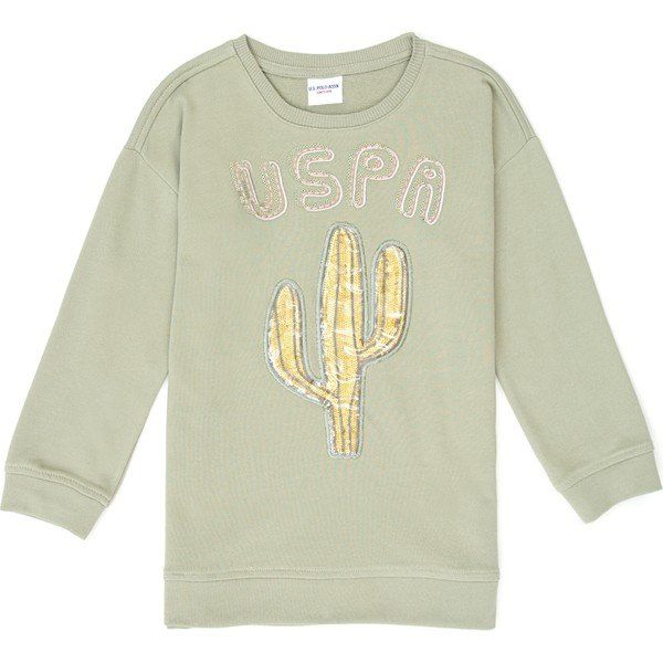 U.S. Polo Assn. 50240521-VR183 Açık Haki Kız Çocuk Sweatshirt