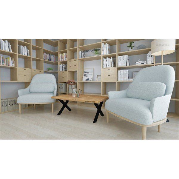 Deryawood Carpinus 85x120x45 cm Açık Ceviz Masip Ahşap Ofis Sehpası