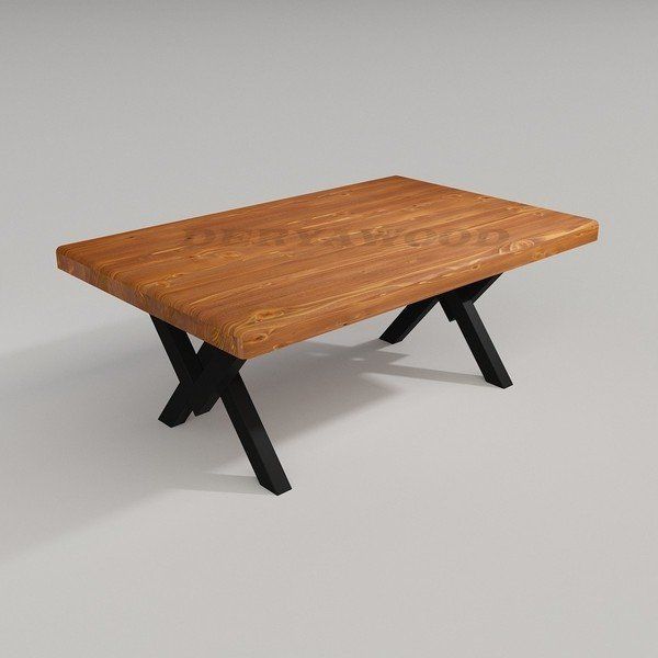 Deryawood Log 70x120x45 cm Açık Ceviz Masif Ahşap Ofis Sehpası