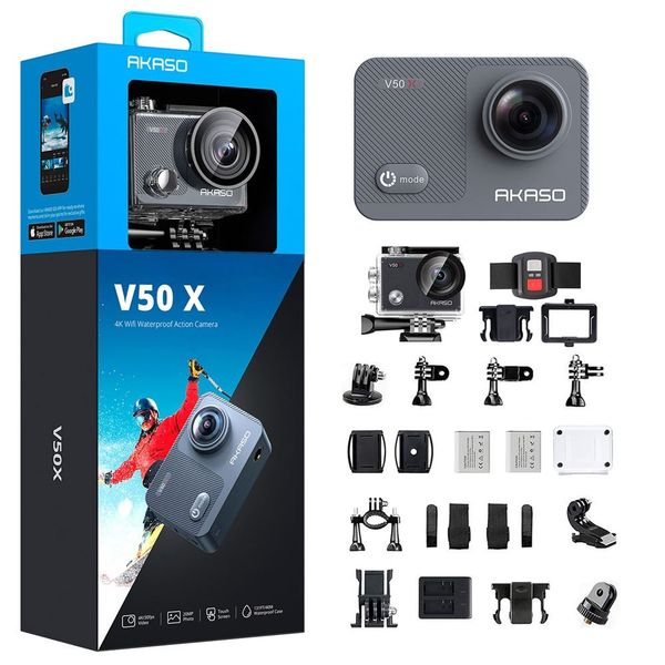 Akaso V50 X Aksiyon Kamera + Aksesuar Seti