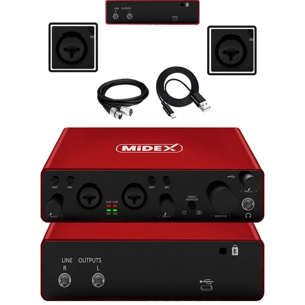 Midex GLX-700RD Üst Segment USB Stüdyo Ses Kartı