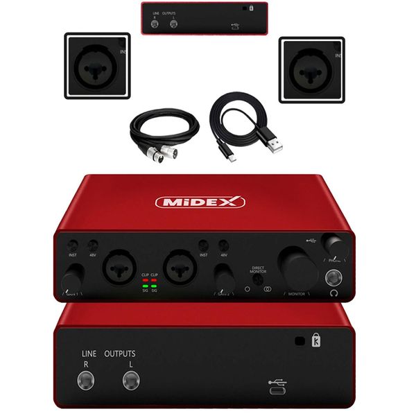 Midex GLX-700GR Üst Segment USB Stüdyo Ses Kartı