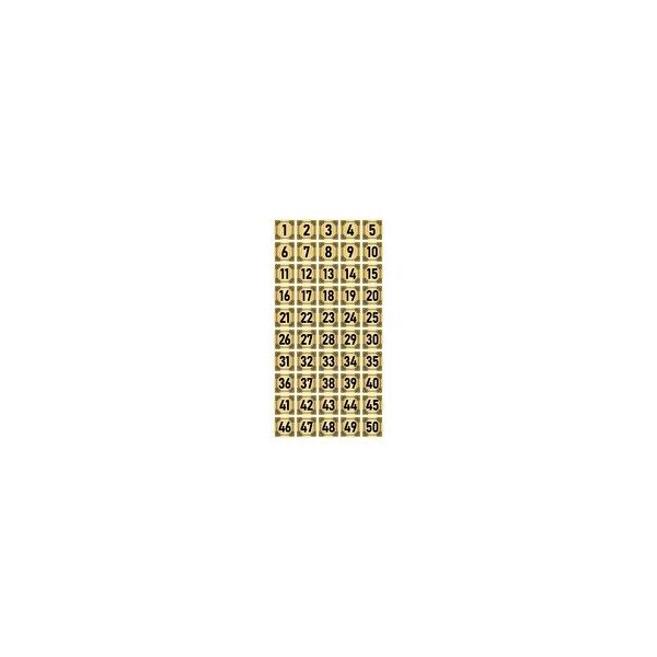 Özarslan Dizayn Metal 7x7 cm Altın Renk 50 Adet Kapı Masa Dolap Numara Levhası