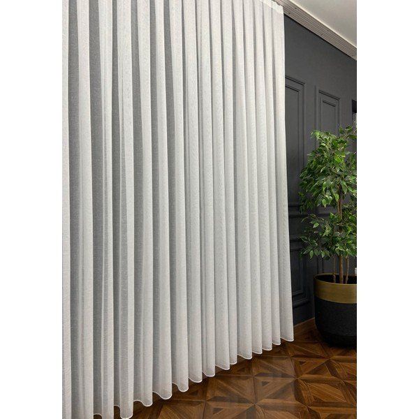 Evdepo Home 1-2 Seyrek Pile Tek Kanat Ekru 200x200 cm Tül Perde