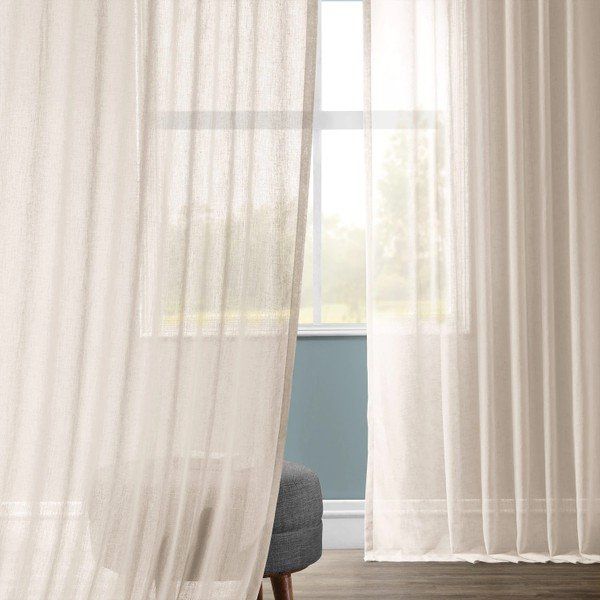 Evdepo Home 1-2 Seyrek Pile Tek Kanat Ekru 580x260 cm Tül Perde