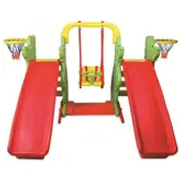King Kids C Yeşil 2 Kaydıraklı Salıncak Oyun Seti