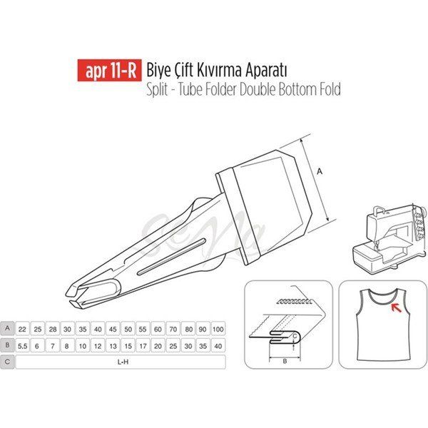 Apr Apere Apr 11-R 45 mmx13 mm Biye Çift Kıvırma Aparatı