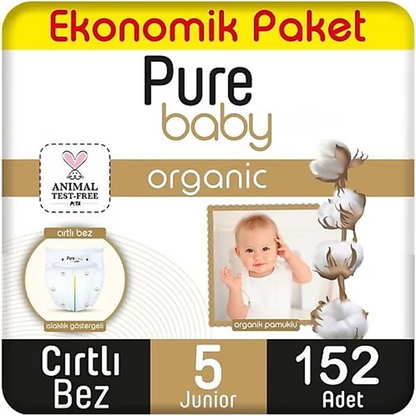 Pure Baby Organic No:5 Junior 152 Adet Bebek Bezi