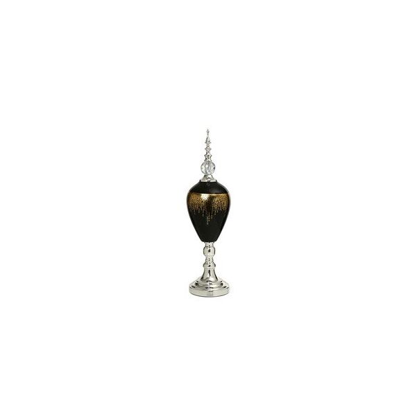 Vitale 60 cm AK.JE0009 Amber Silver Kapaklı Vazo