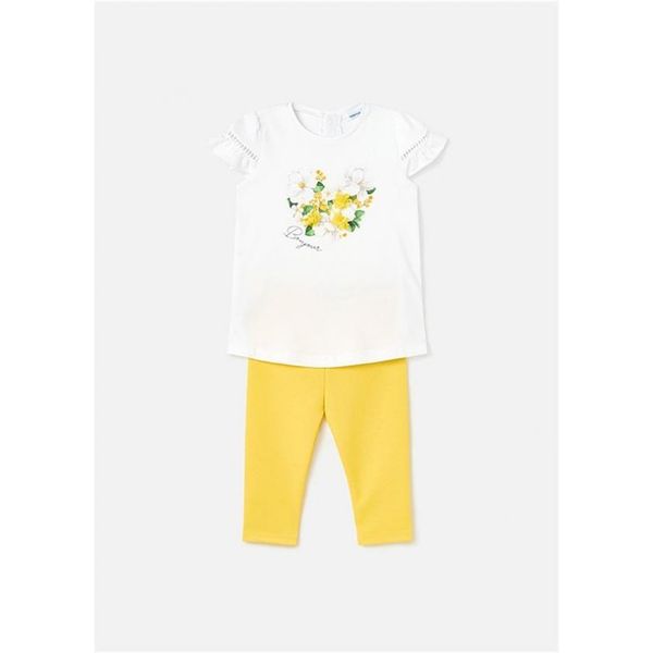 Mayoral 1776 Sarı Kız Bebek T-Shirt Tayt Takım