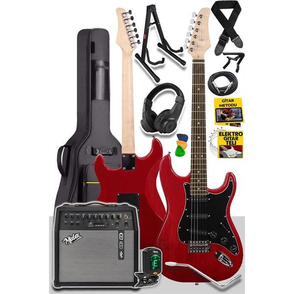 Midex RPH-30RD Profesyonel Elektro Gitar + Müzik Seti