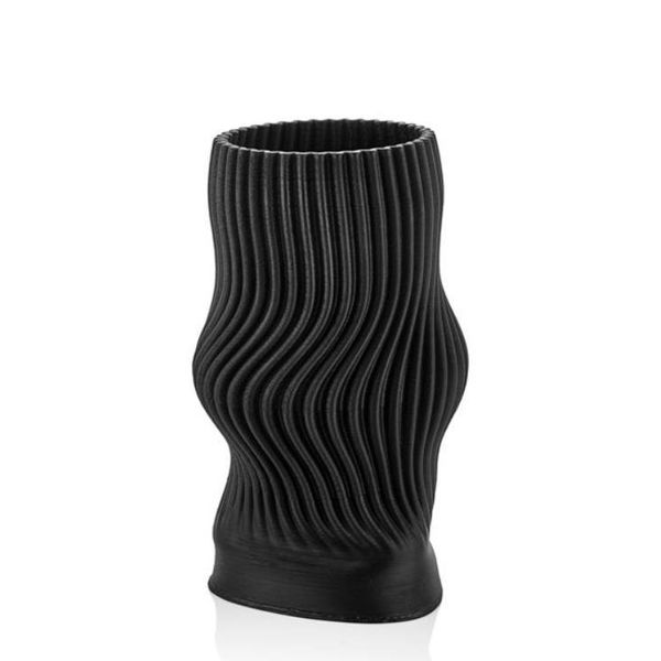 La'Medore Linear Siyah 3D 21x21x38 cm Büyük Vazo