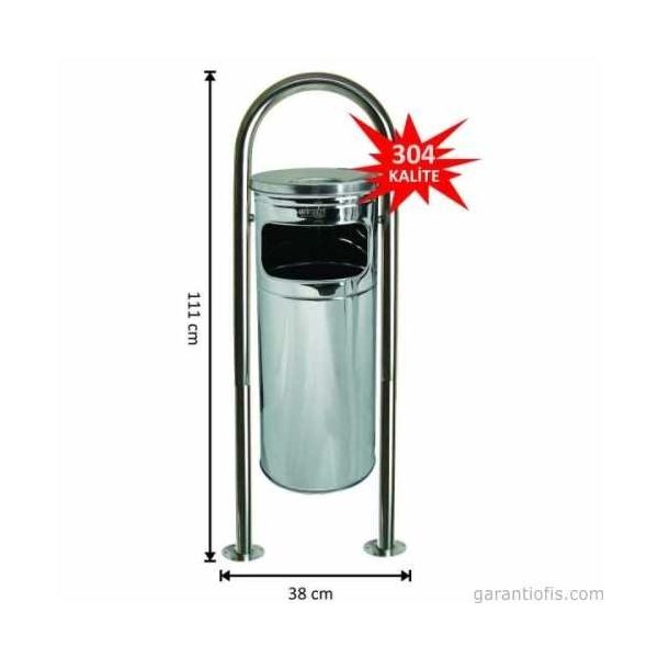 Garanti Metal 1735 34 lt Bahçe Tipi Çelik Çöp Kovası