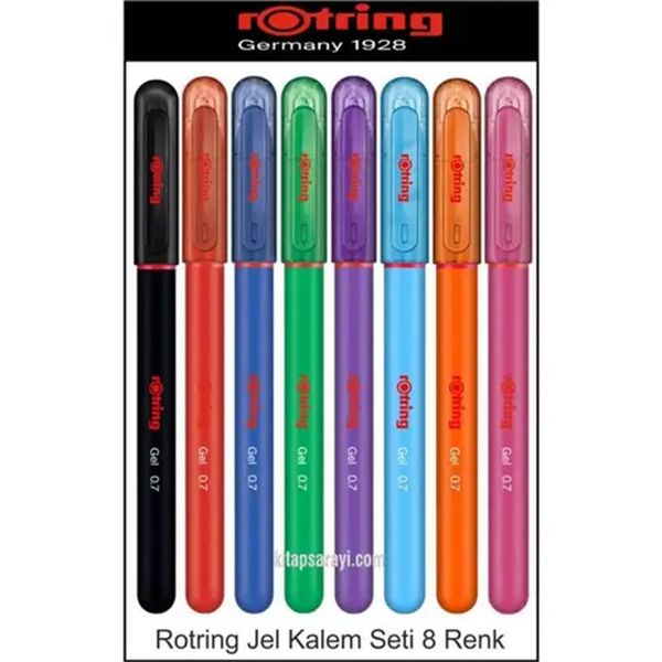 Rotring 8 Renk Karışık Jel Roller 0.7 mm Kalem Seti