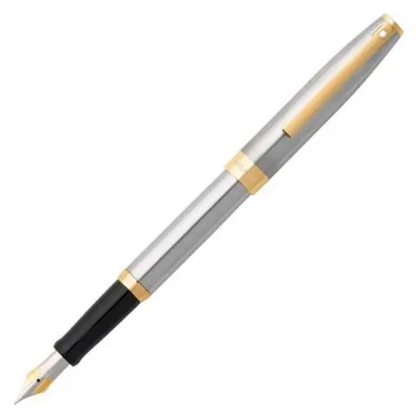 Sheaffer 9473-0 Sagaris Krom Gövde Ve Kapak,Altın Renkli Klips Dolma Kalem