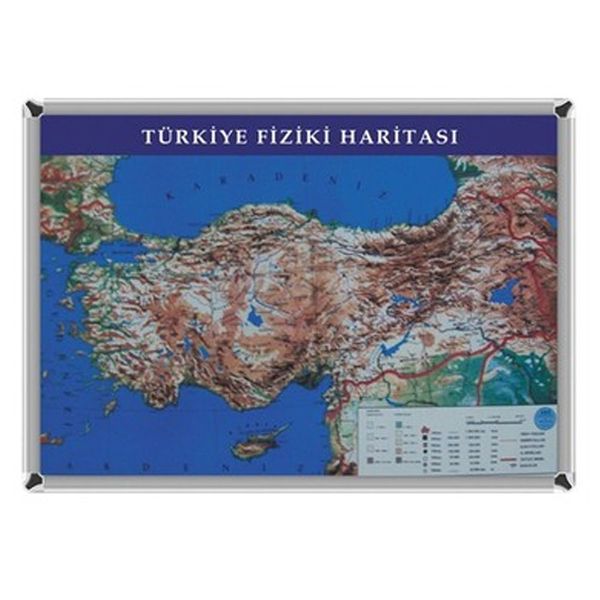 Akyazı 70x100 Türkiye Fiziki Harita