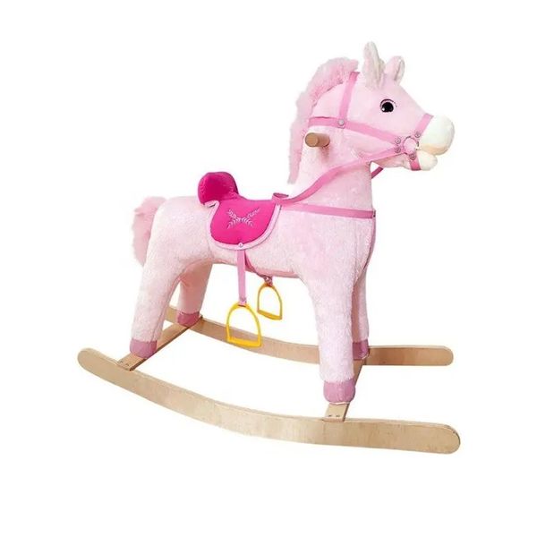 Selay Oyuncak 3505P Pembe 65 cm Sallanan At