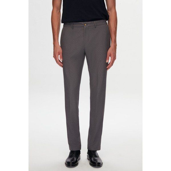 D's Damat 1HC05IM09577M Slim Fit Gri Baskılı Kırışmayan Sihirli Takım Elbise