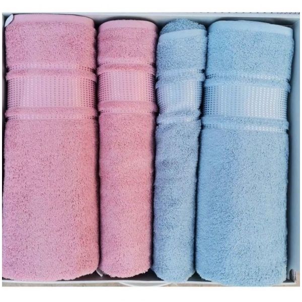 Özdilek Colourist Mavi Pembe Best Hamam Seti Banyo Havlu Takımı