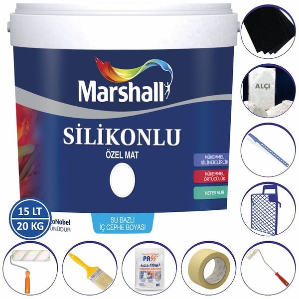 Marshall Afrika Menekşesi 15 lt Silikonlu Özel Mat Silinebilir İç Cephe Boyası