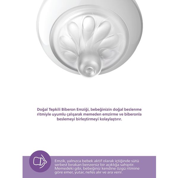 Philips Avent SCY903/01 260 ml 1+ Ay Beyaz Natural Response Doğal PP Biberon
