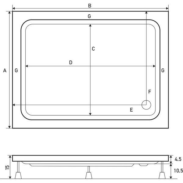 Shower Dikdörtgen Panelli 85x100 cm Duş Teknesi