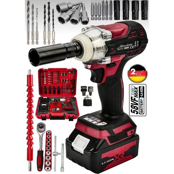 Germany Steel SCH1-5M 128VF Professional Somun Bijon Sökme 32 Parça Şarjlı Darbeli Matkap