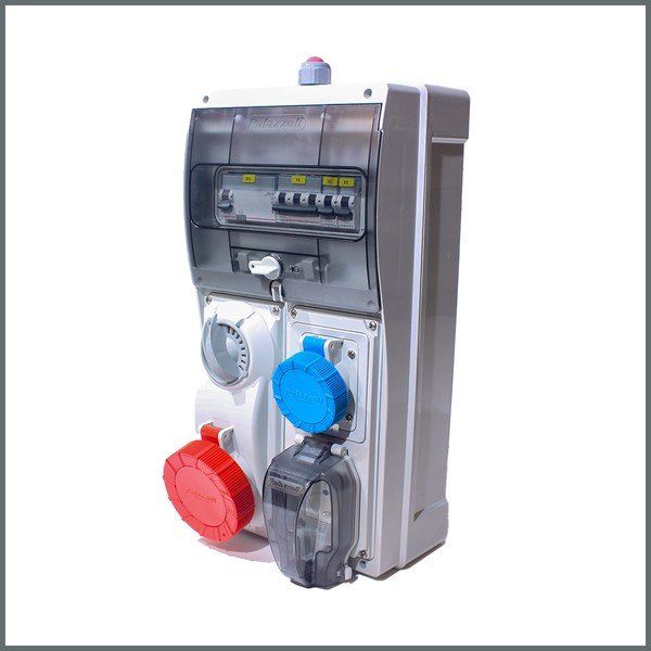 Novsen IP66 1 Adet 3x16A 1 Adet Schuko 16A 1 Adet 5x32A Kilitli Priz Kombinasyon Panosu