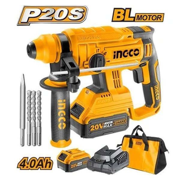 İngco CRHLI22012 20V 1000 Devir/dk 1,5j 2000 W 0,9 J 1030 Darbe/dk Lithium-Ion Şarjlı Kırıcı Delici