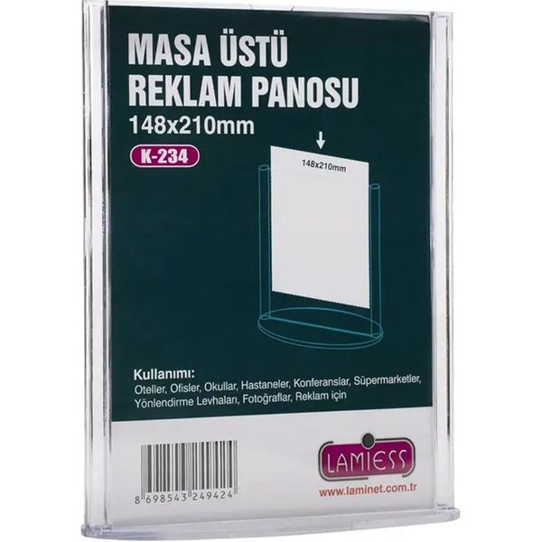 Lamiess K-234 3'lü Dikey Masaüstü Reklam Panosu