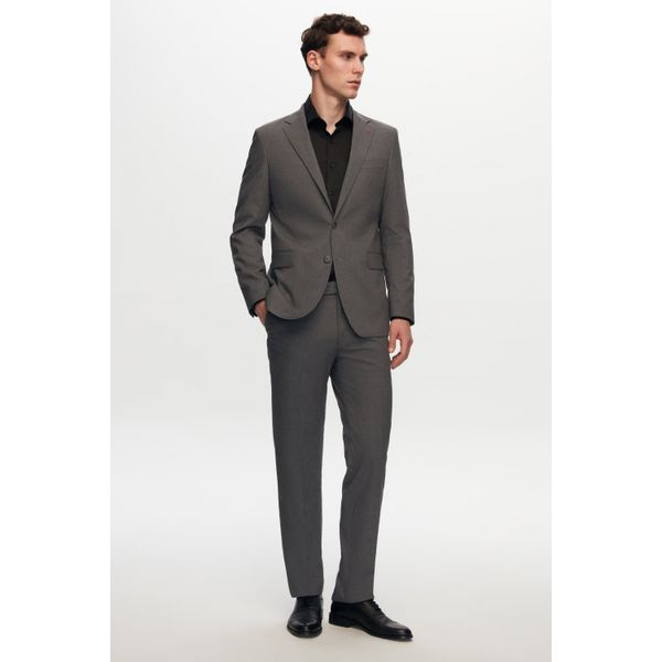 D's Damat 4HF05ORT01577 Slim Fit Gri Düz Takım Elbise