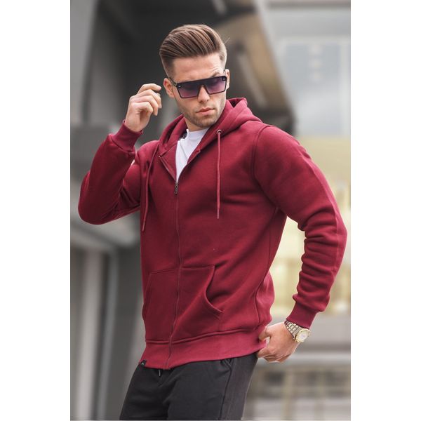 Madmext 6033 Bordo Kapüşonlu Regular Fit Erkek Sweatshirt