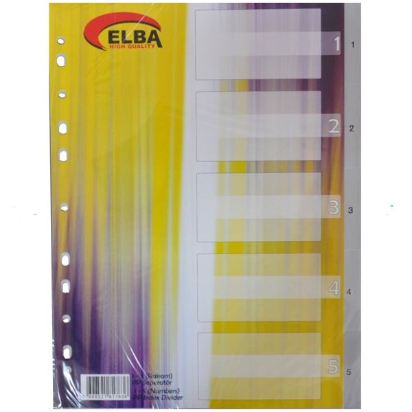 Bafix A4 1-5 Rakamlı Plastik Seperatör