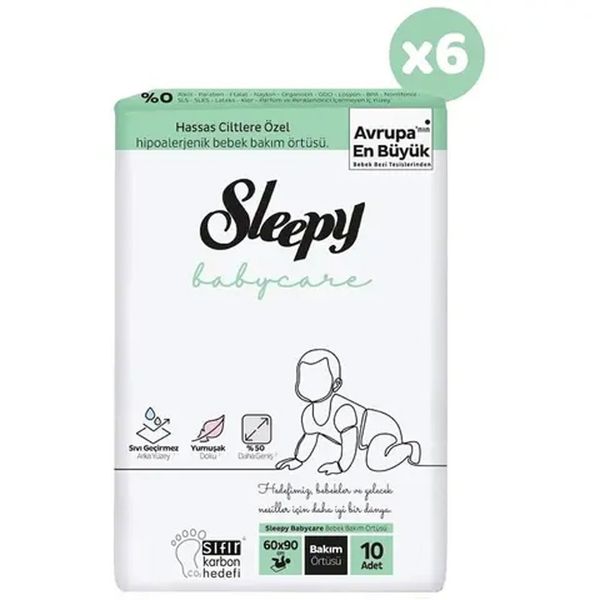 Sleepy Babycare 6x10 Adet Bebek Bakım Örtüsü