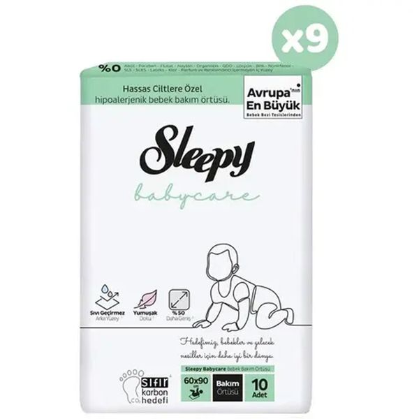 Sleepy Babycare 9x10 Adet Bebek Bakım Örtüsü
