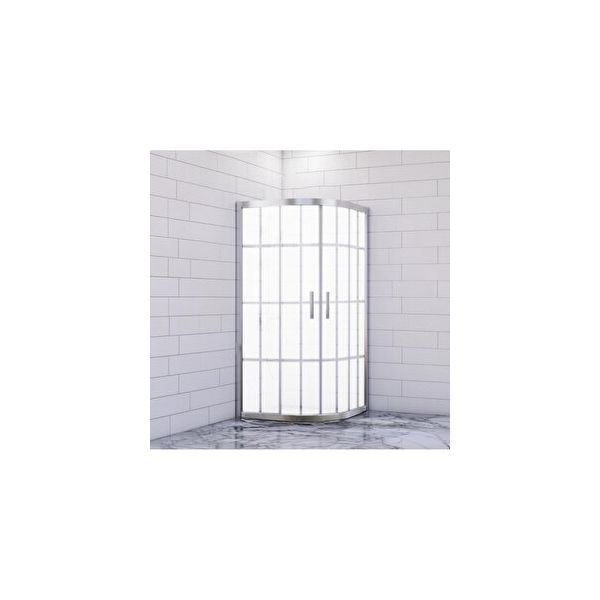 Durul Oval Kumlama Karomat Desen 5mm Yükseklik 190 cm 90x90 cm Duşakabin