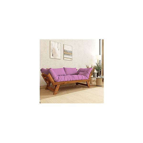Woodesk CPT8162-210 Tik Pembe Adalar Masif 2'li Kanepe