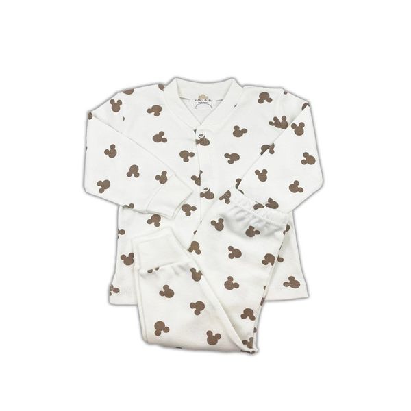 Sema Baby Mickey Mouse 0-3 Ay Ekru Bebek Pijama Takımı