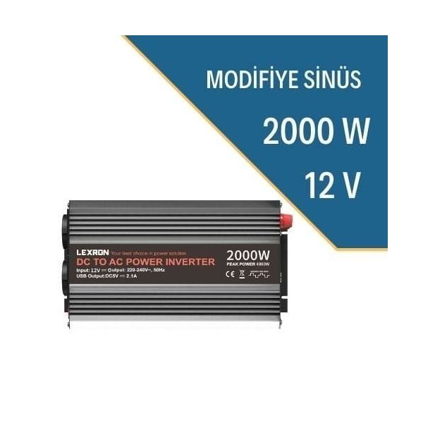 Lexron 2000W-12V Modifiye Sinüs Inverter
