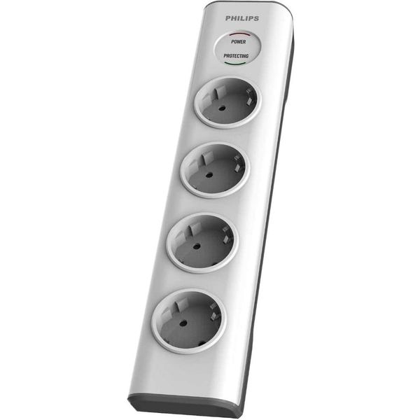 Philips SPN7040WA/62 Beyaz 600 Joules 2 mt Örgülü Kablo 4 Soket Akım Korumalı Priz