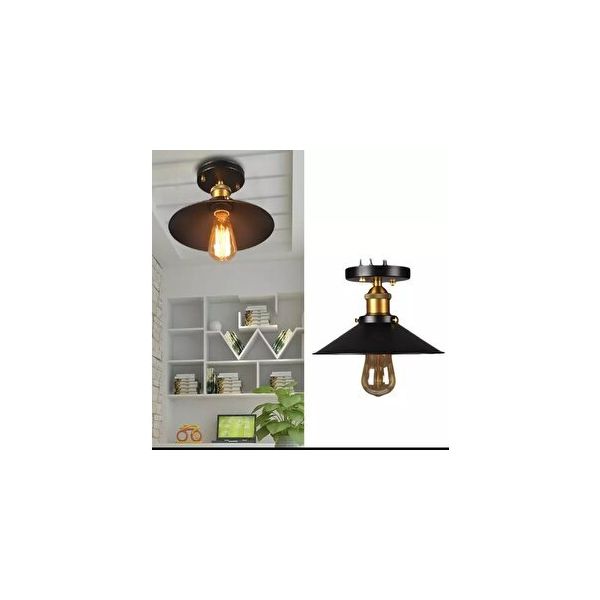Rsylight Retro Metal Dekoratif Siyah Tavan Plofyoner Avize