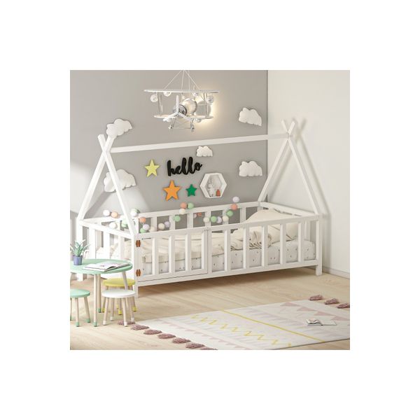 Givayo Wood's Joy Montessori 90*190 Beyaz Kapılı Yatak