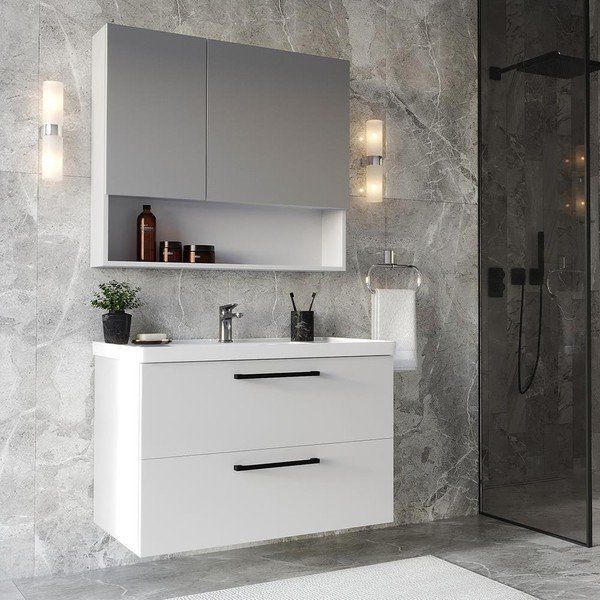 Teta Home Teta Batum 80 cm Beyaz Mdf Banyo Dolabı Seti